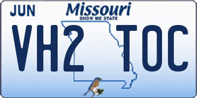 MO license plate VH2T0C