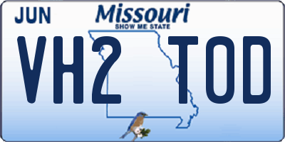 MO license plate VH2T0D