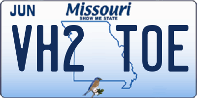 MO license plate VH2T0E