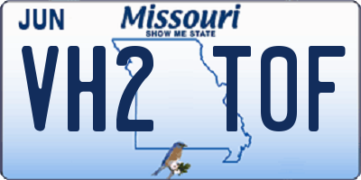 MO license plate VH2T0F