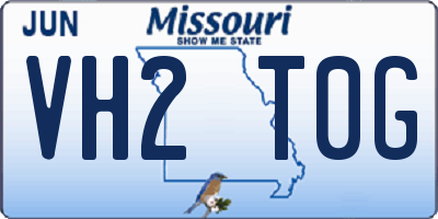 MO license plate VH2T0G