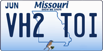 MO license plate VH2T0I