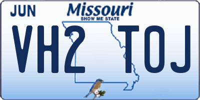 MO license plate VH2T0J