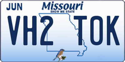 MO license plate VH2T0K