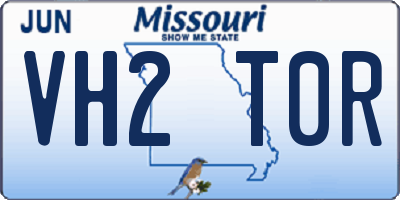 MO license plate VH2T0R