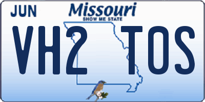 MO license plate VH2T0S
