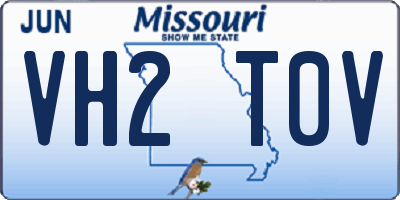 MO license plate VH2T0V