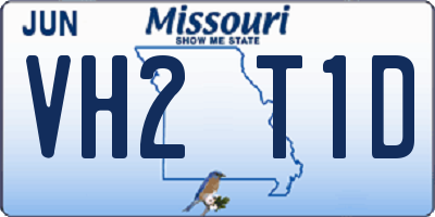 MO license plate VH2T1D