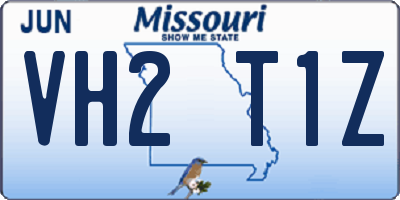 MO license plate VH2T1Z
