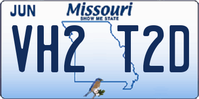 MO license plate VH2T2D