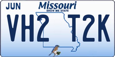MO license plate VH2T2K