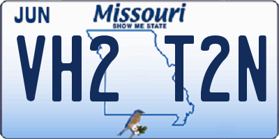 MO license plate VH2T2N