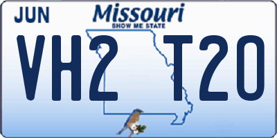 MO license plate VH2T2O