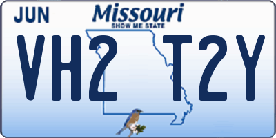 MO license plate VH2T2Y