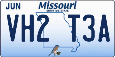 MO license plate VH2T3A