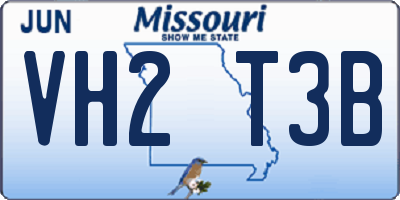 MO license plate VH2T3B
