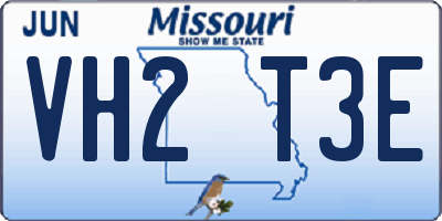 MO license plate VH2T3E