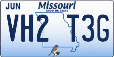 MO license plate VH2T3G