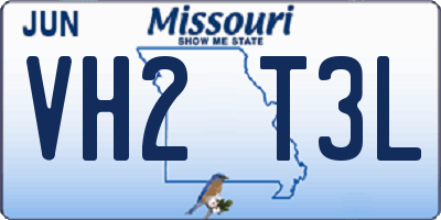 MO license plate VH2T3L