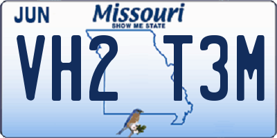 MO license plate VH2T3M
