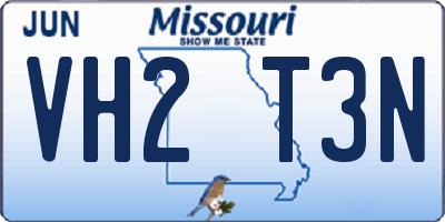 MO license plate VH2T3N