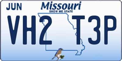 MO license plate VH2T3P