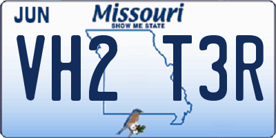 MO license plate VH2T3R