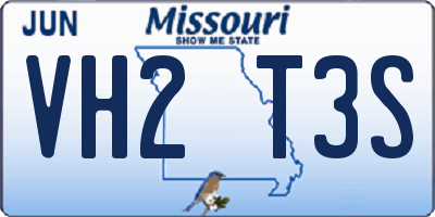 MO license plate VH2T3S