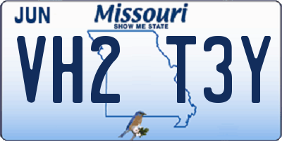 MO license plate VH2T3Y