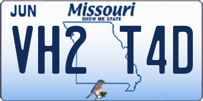 MO license plate VH2T4D