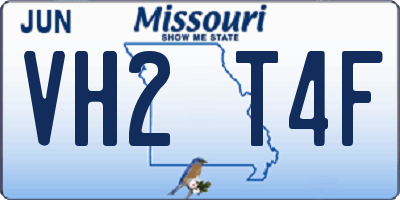MO license plate VH2T4F
