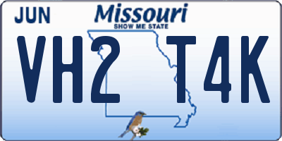 MO license plate VH2T4K