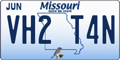 MO license plate VH2T4N
