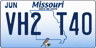 MO license plate VH2T4O