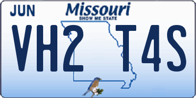 MO license plate VH2T4S