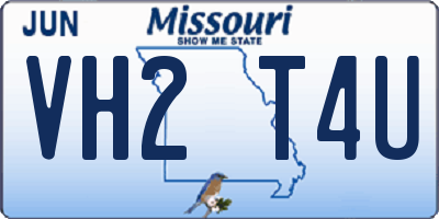 MO license plate VH2T4U