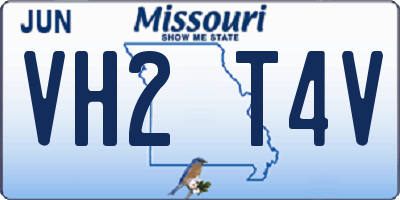 MO license plate VH2T4V