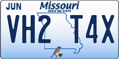 MO license plate VH2T4X