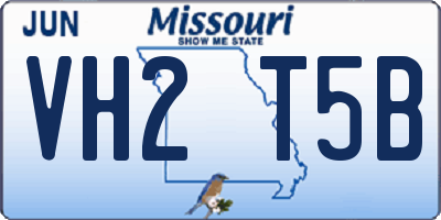 MO license plate VH2T5B