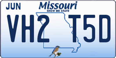 MO license plate VH2T5D