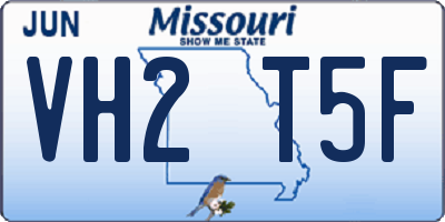 MO license plate VH2T5F