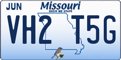 MO license plate VH2T5G