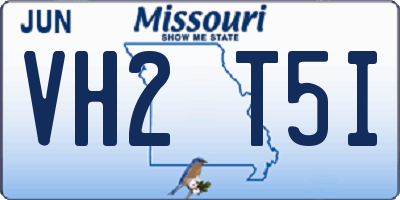 MO license plate VH2T5I