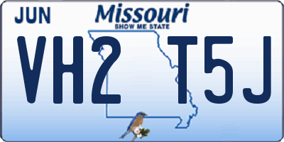 MO license plate VH2T5J