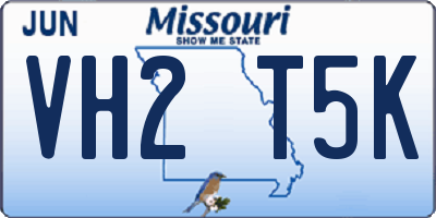 MO license plate VH2T5K