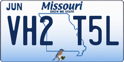 MO license plate VH2T5L