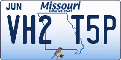 MO license plate VH2T5P