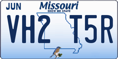 MO license plate VH2T5R