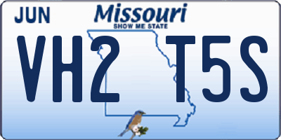 MO license plate VH2T5S