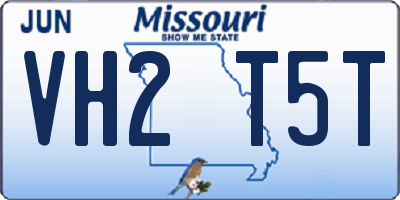 MO license plate VH2T5T